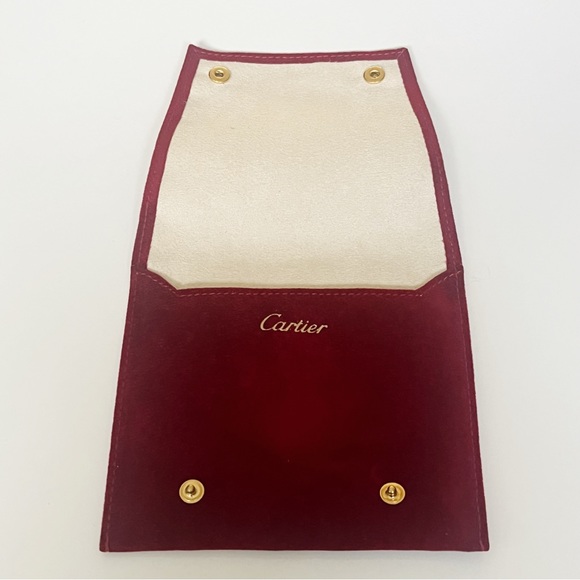 Cartier Jewelry - Cartier Red Suede Snap Jewelry Travel Pouch